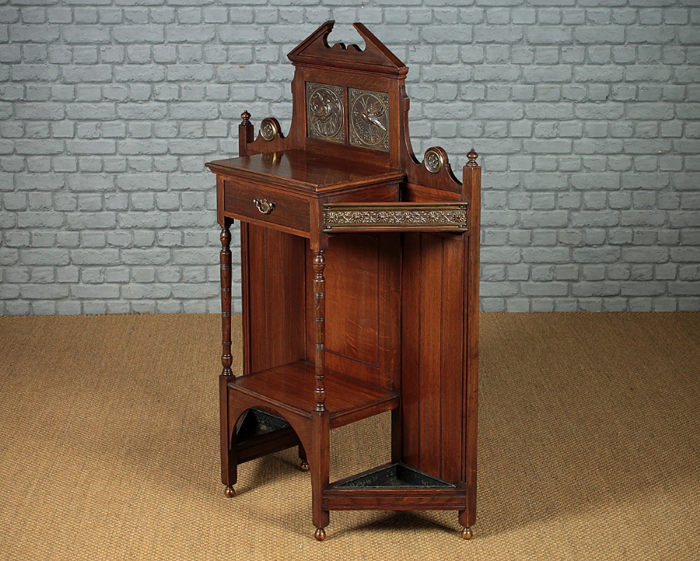 Oak Arts & Crafts Style Hall Table & Stick Stand c.1890.