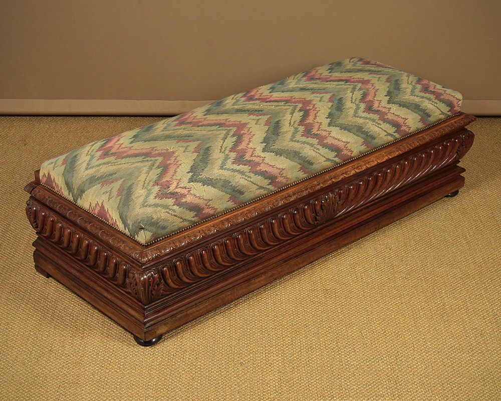 Large Walnut Ottoman Stool c.1890.