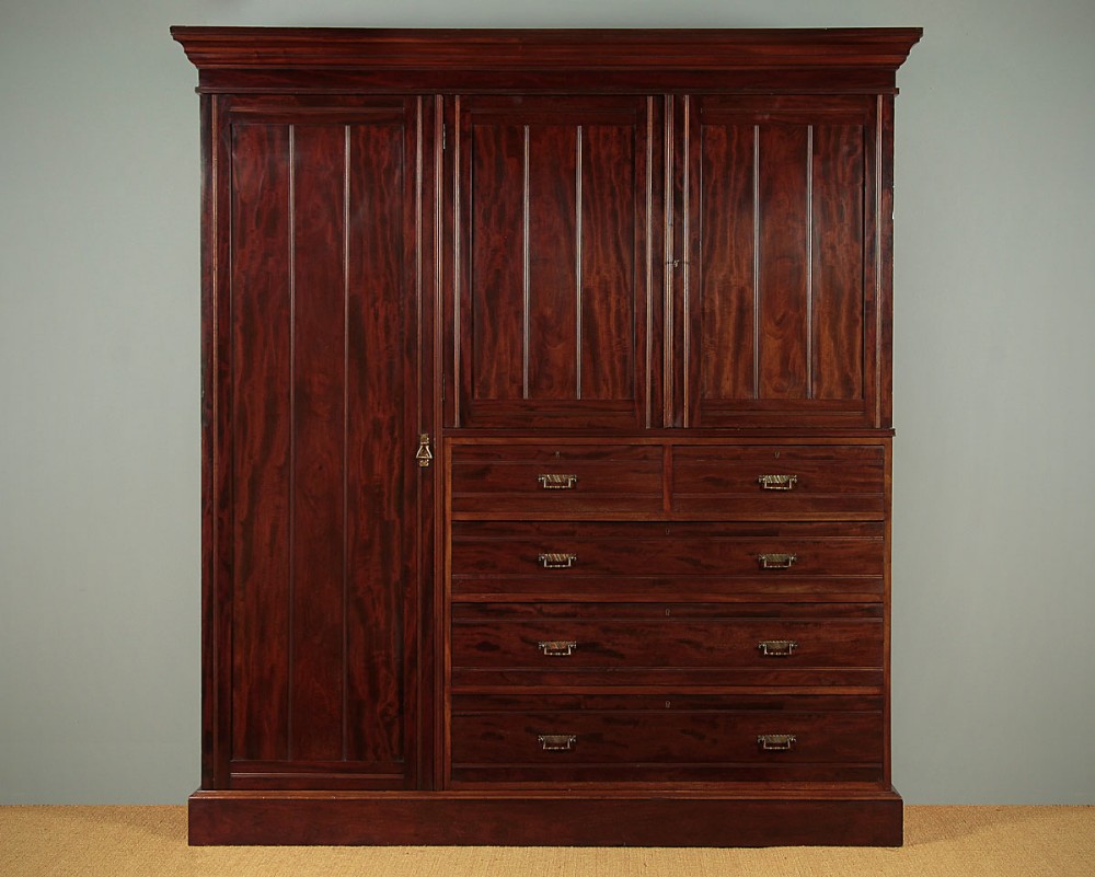 Mahogany Combination Wardrobe by James Winter & Sons c.1890.