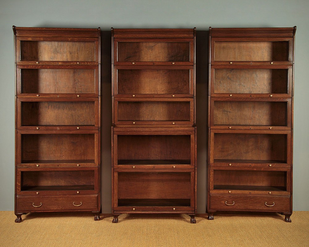 Set of Three Oak Stacking Office Bookcases c.1920.