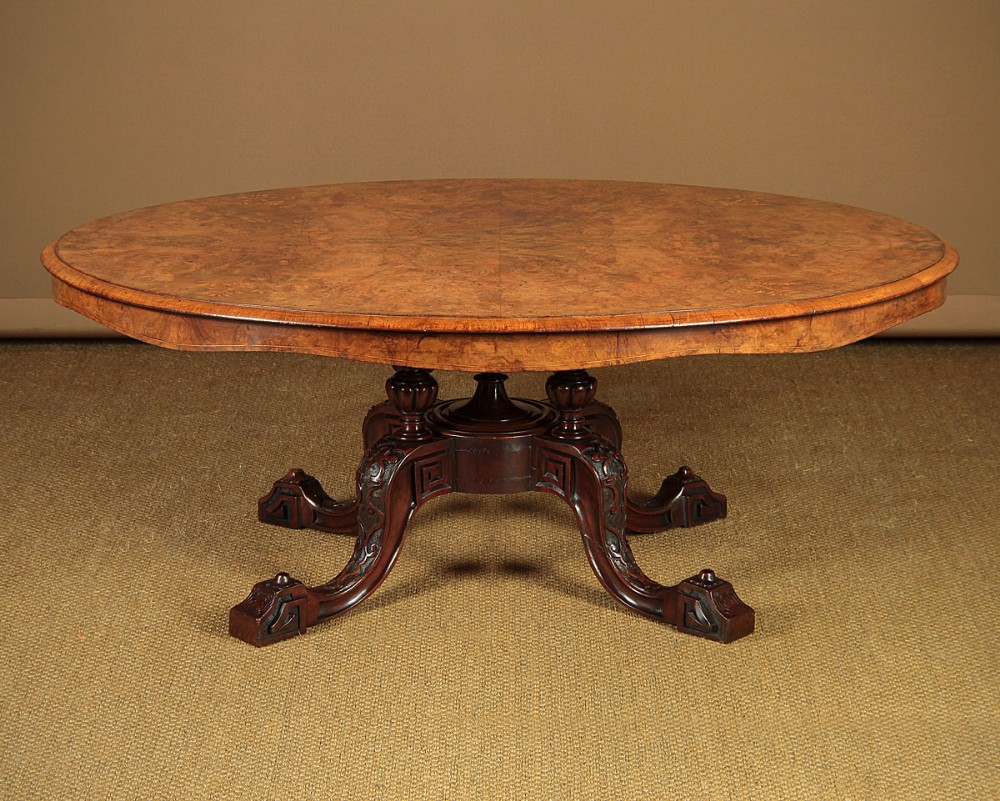 Reduced Oval Burr Walnut Centre Table c.1860.