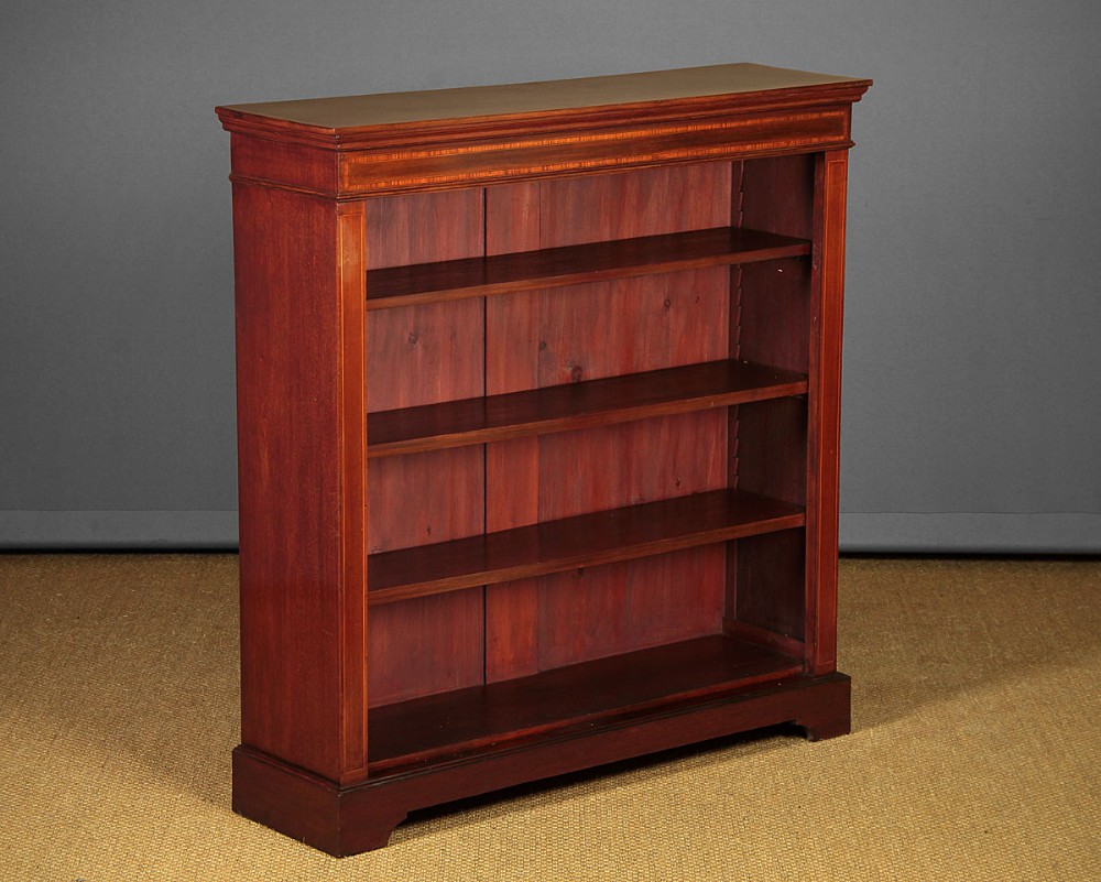 Inlaid Mahogany Open Bookshelves c.1910.
