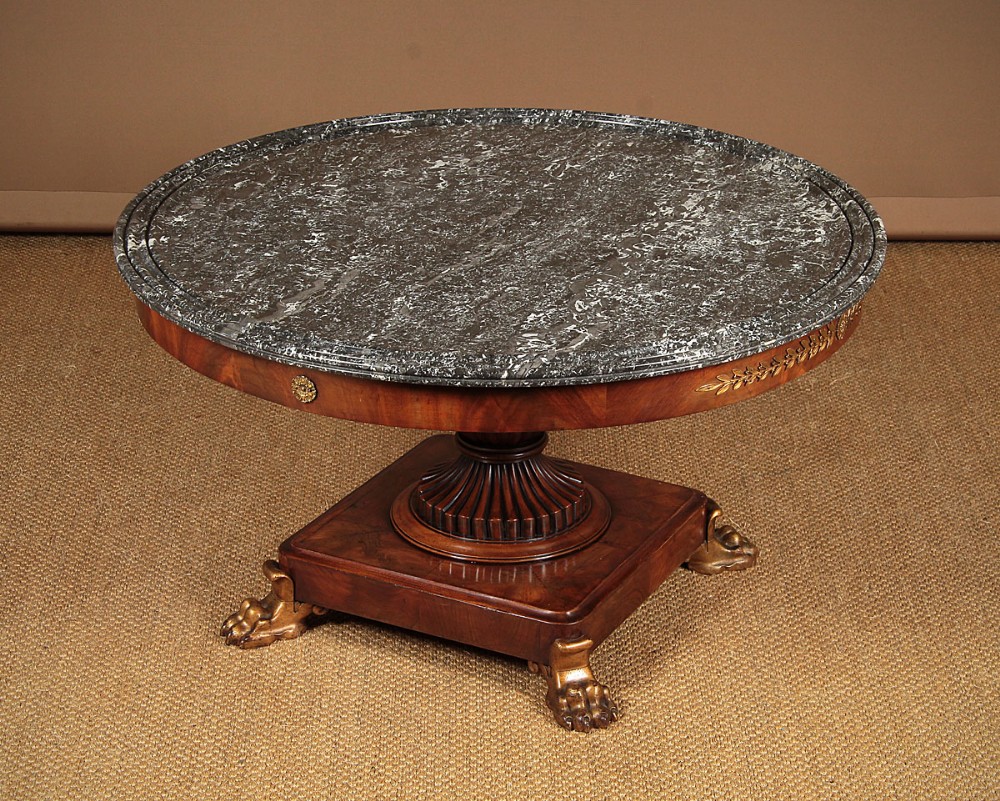 Reduced Empire Style Marble Top Centre Table c.1840.