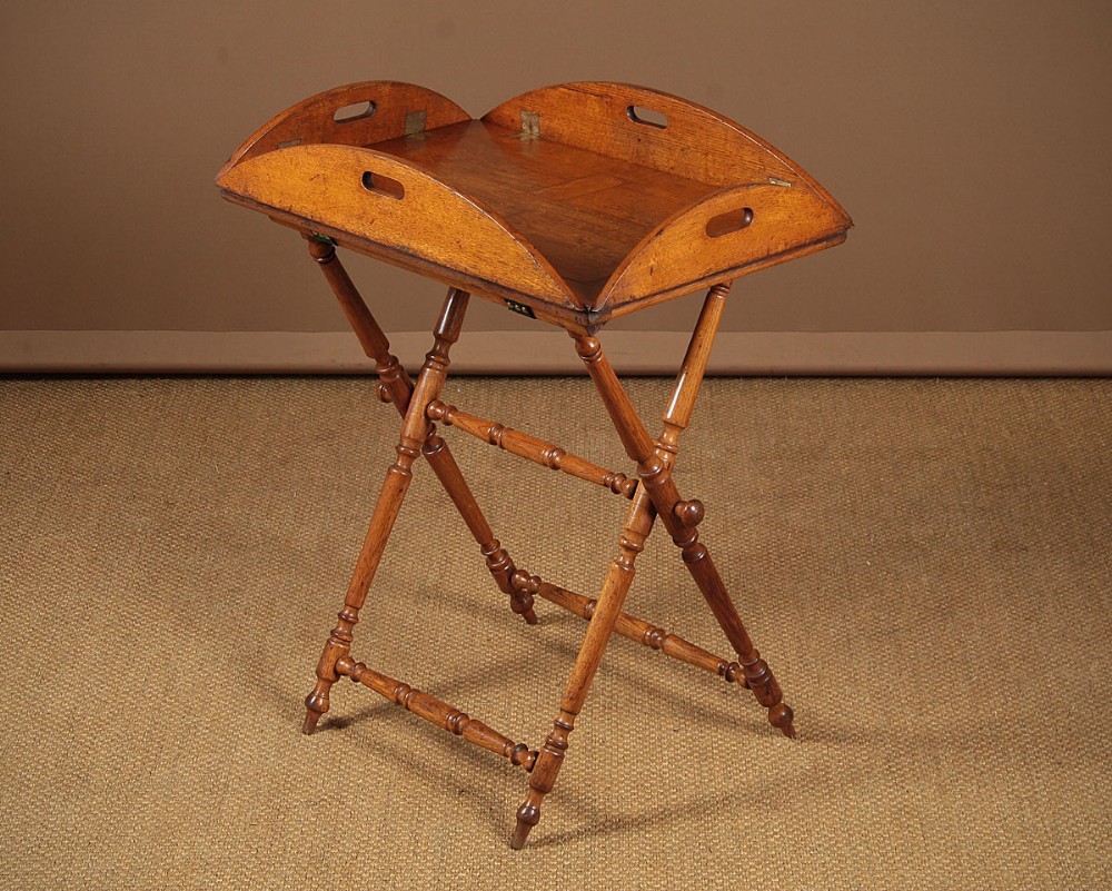 19th.c. Campaign Type Oak Butler’s Tray & Stand c.1880.