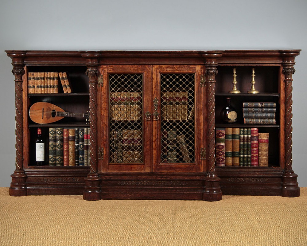 Large Late 19th.c. Gothic Revival Oak Bookcase c.1880.