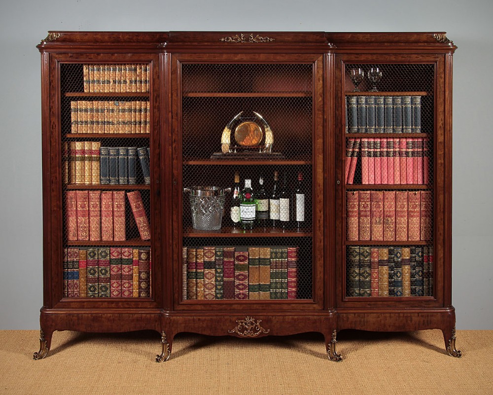 Large Brass Mounted Mahogany Bookcase c.1900.
