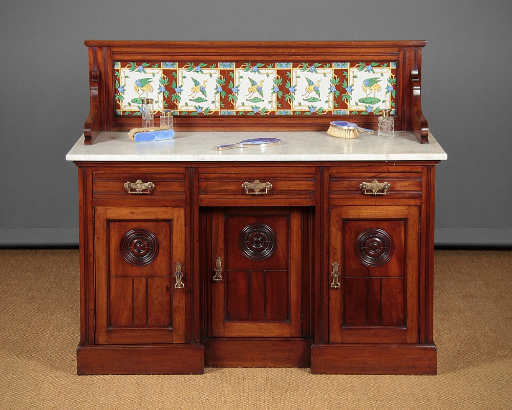 19th.c. Walnut & Marble Top Washstand c.1895.