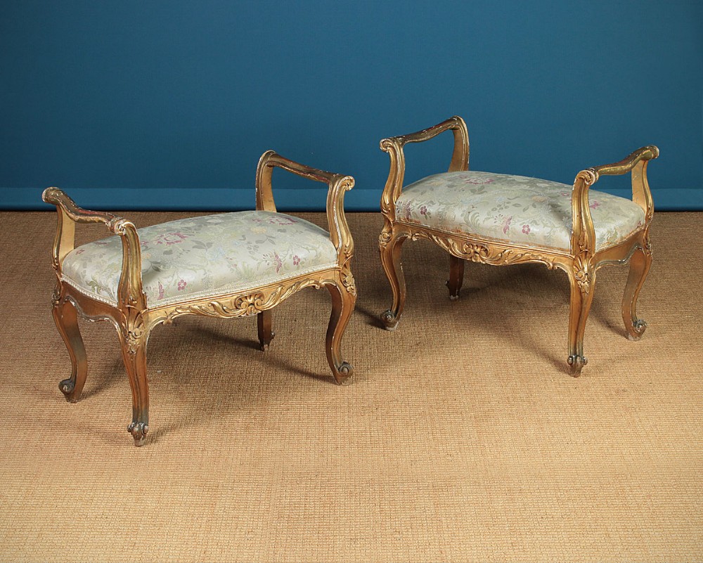 Pair of Giltwood Dressing Stools c.1900.