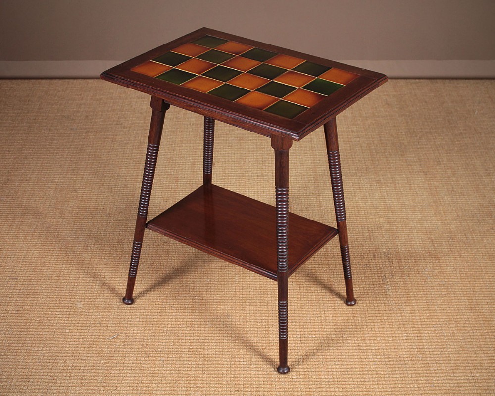 Arts & Crafts Tile Top Side Table c.1905.