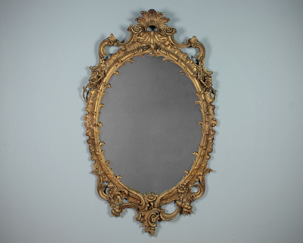 Large Gilded Gesso Wall Mirror c.1880.