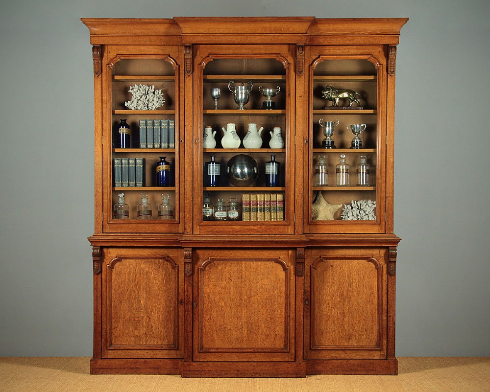 Pale Oak Library Bookcase 1860.