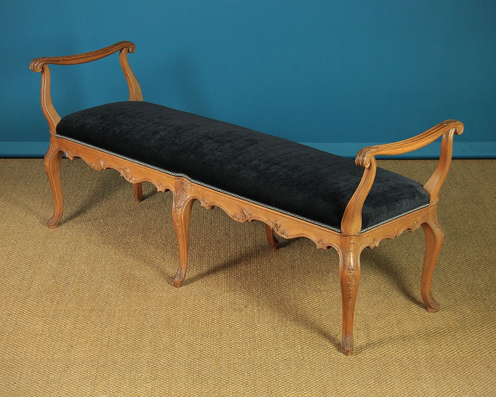 Long Walnut Window Seat c.1910.