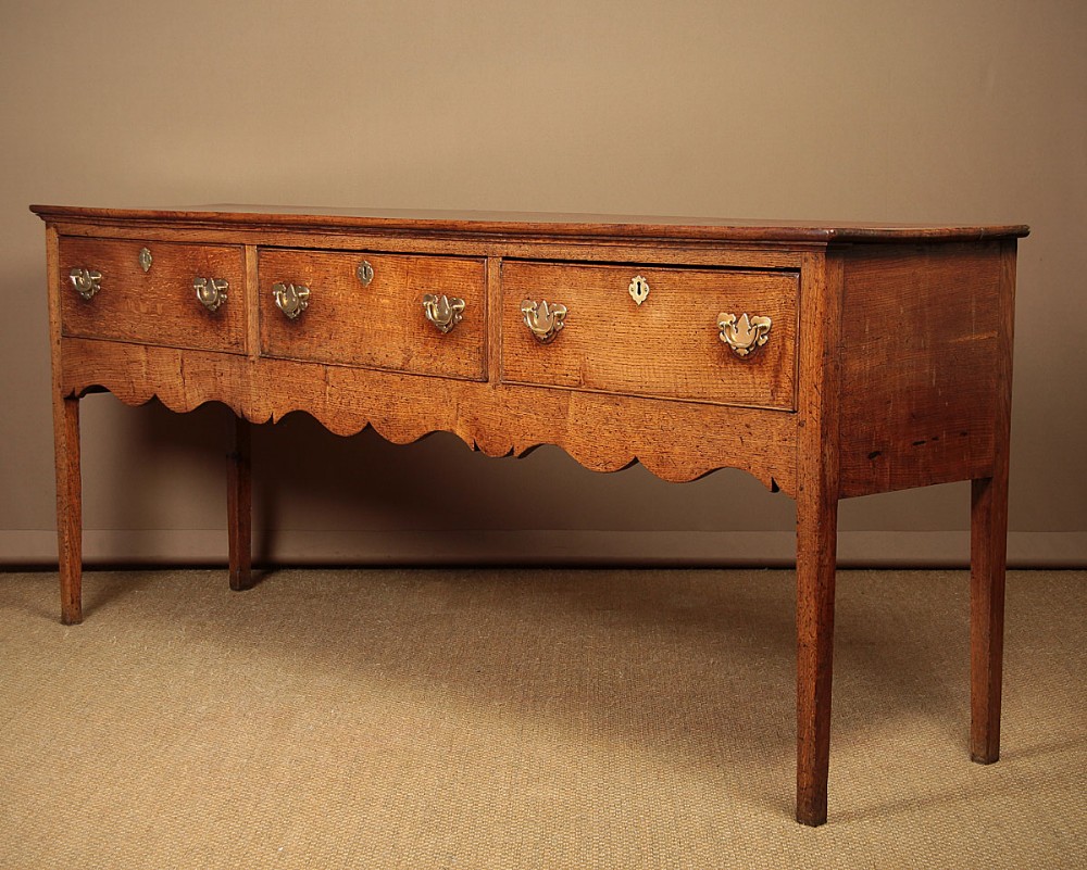 Georgian Oak Open Dresser Base c.1800.