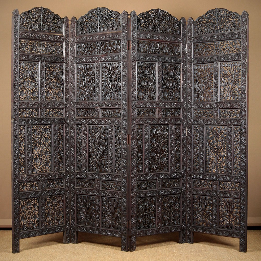 Large Anglo Indian Carved Screen c.1880.