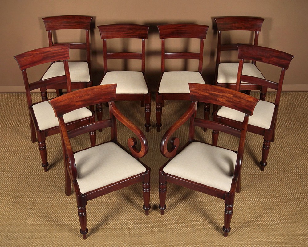 Set of Eight William IV Mahogany Dining Chairs c.1830.