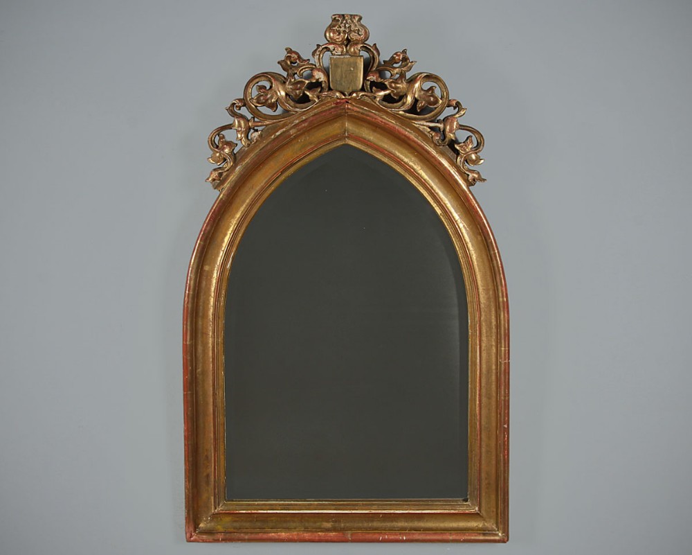 19th.c. Gothic Revival Gilt Frame Mirror c.1880.