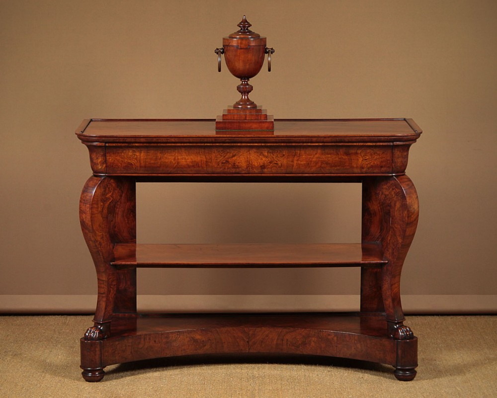 19th.c. Walnut Three Tier Console Table c.1830.
