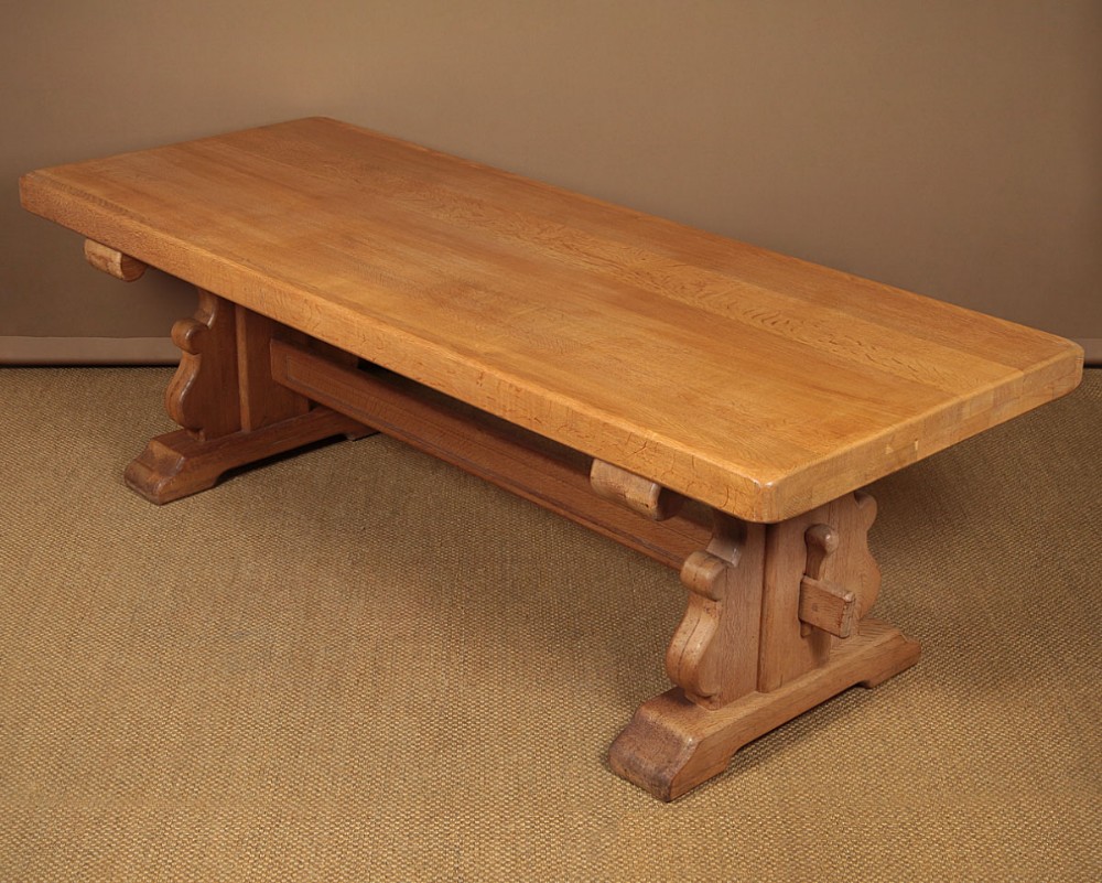 Large Pale Oak Refectory Dining Table c.1930.