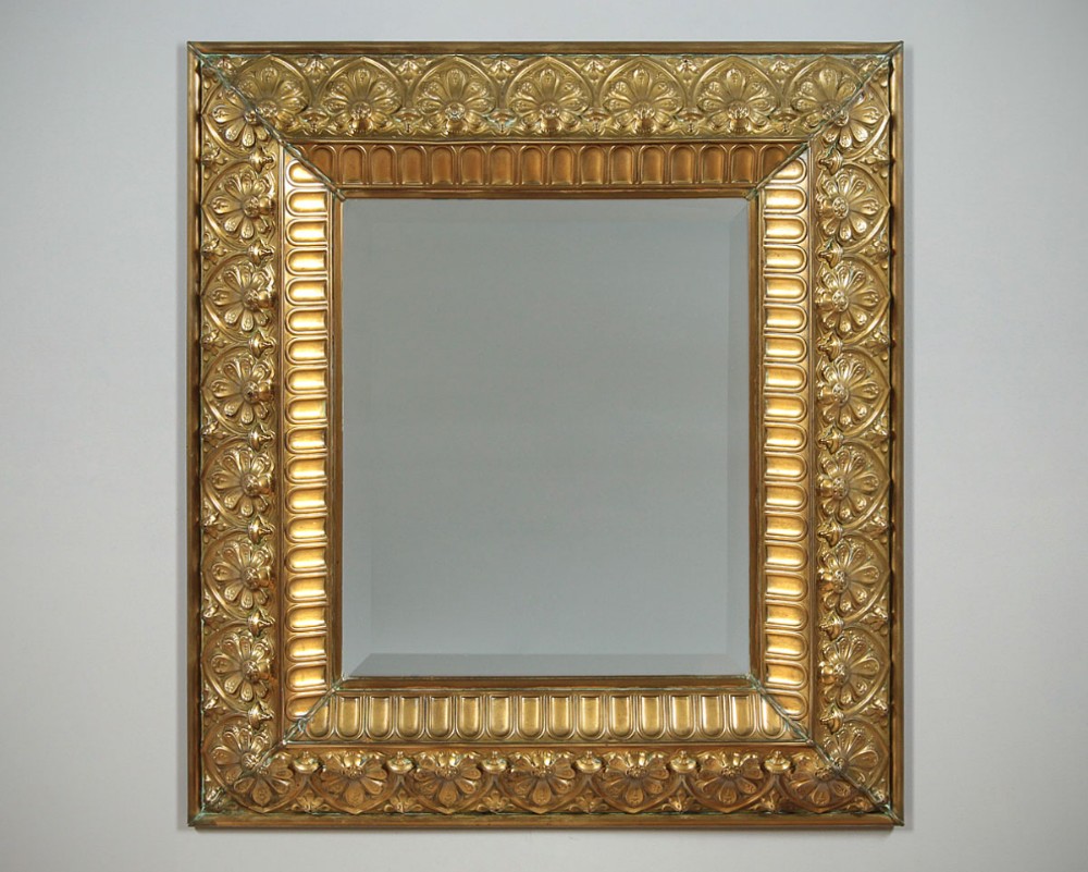 Brass Cushion Frame Mirror c.1880.