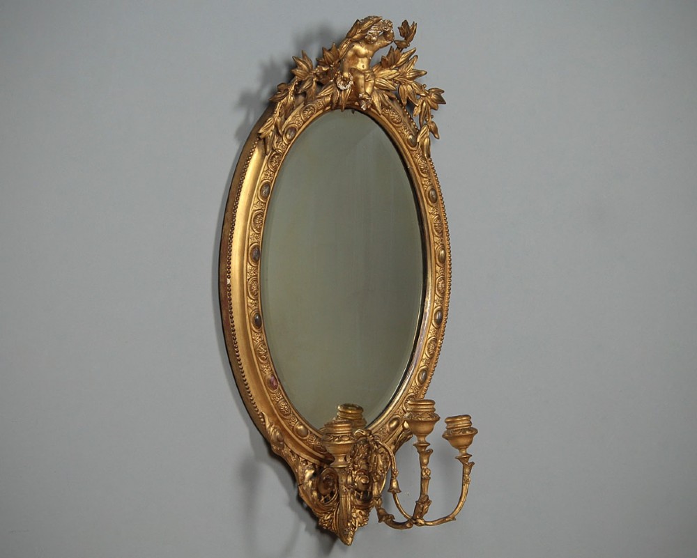 Gilded Girandole Mirror c.1890.