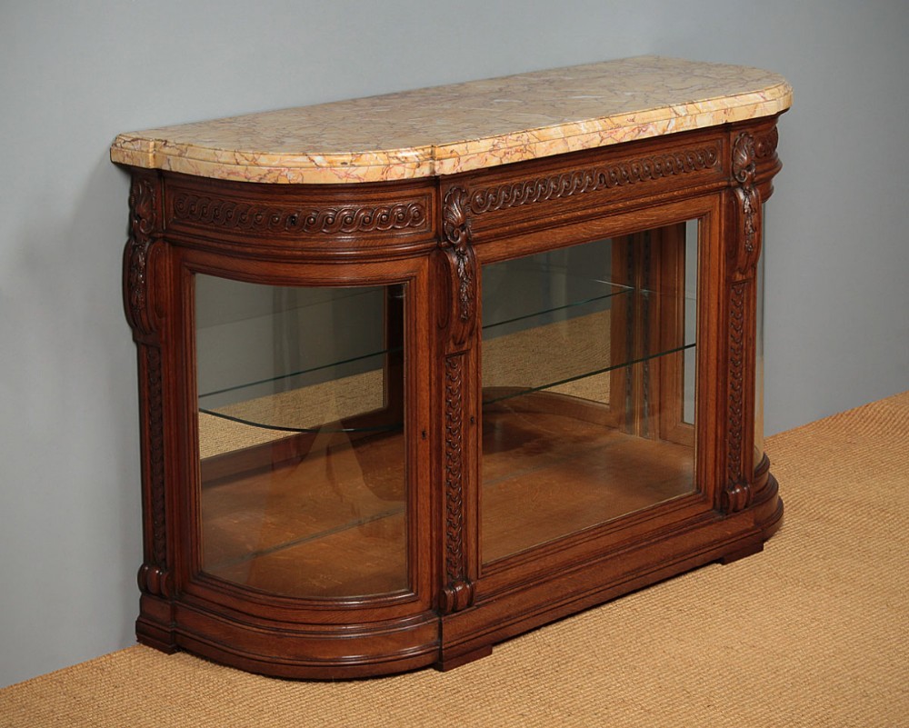 Bow Front Marble Top Pier Cabinet c.1900.