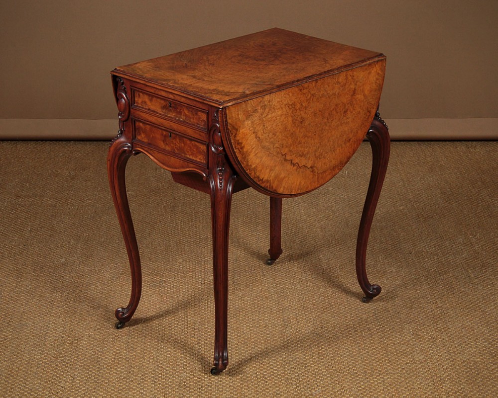 Walnut Pembroke Work Table with Drawers c.1870.