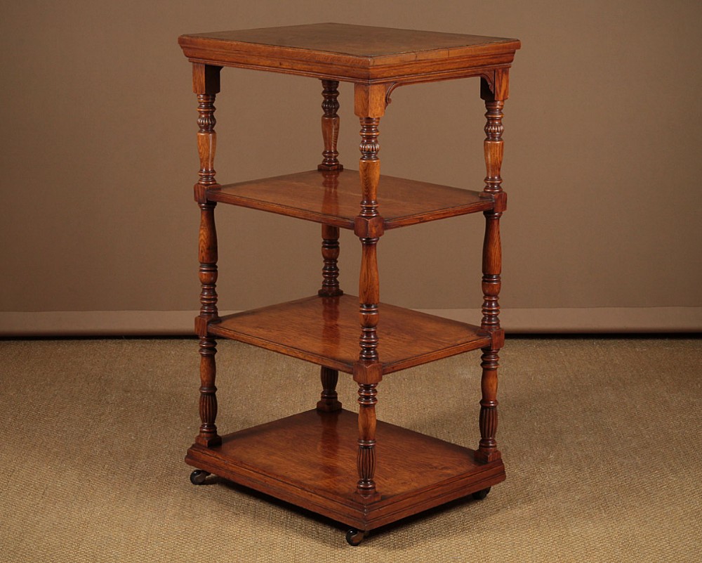 Late 19th.c. Oak Four Tier Stand c.1880.