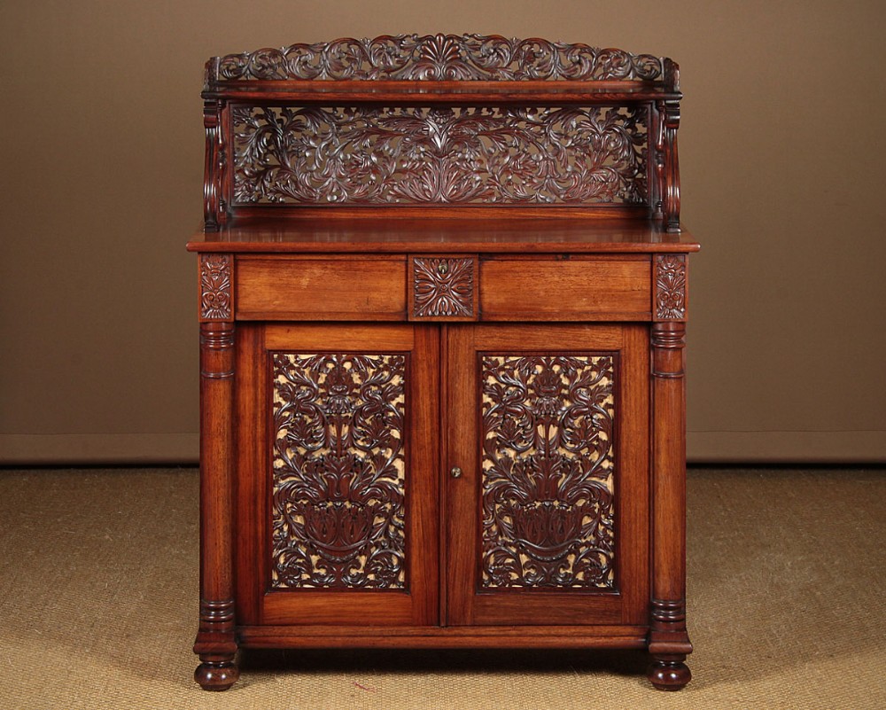 Anglo-Indian Solid Rosewood Chiffonier Side Cabinet c.1850.