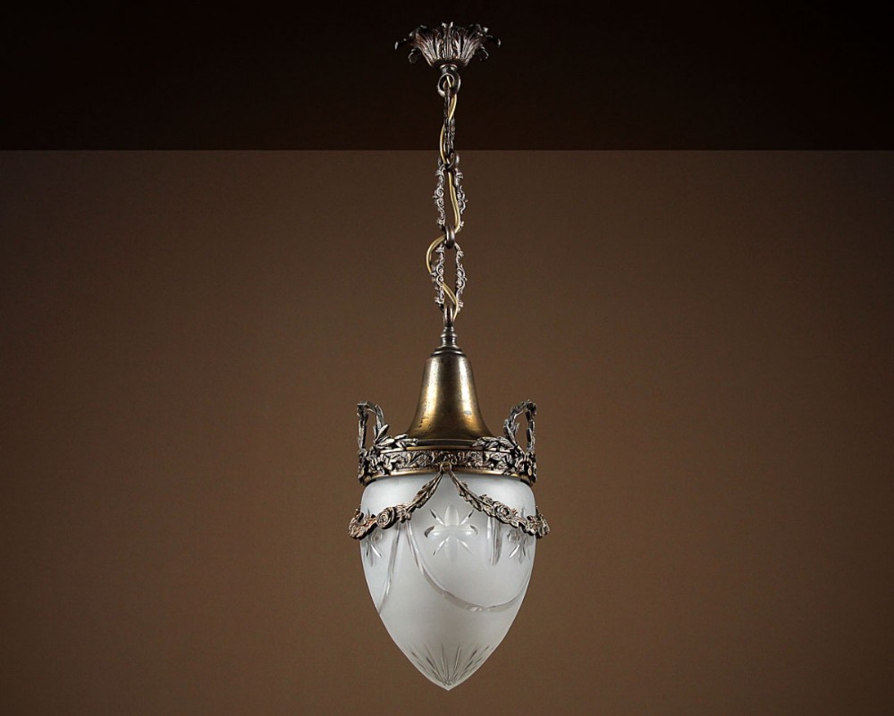 Brass & Glass Porch Lantern c.1910.