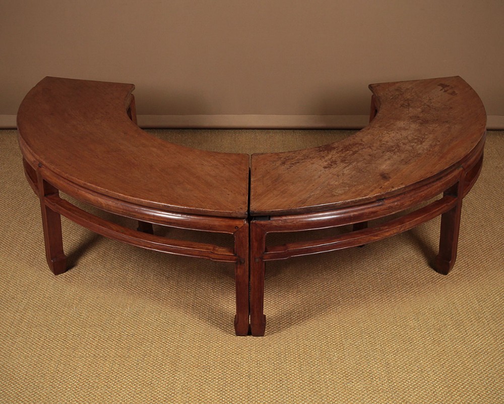 Pair of Curved Chinese Benches c.1870.