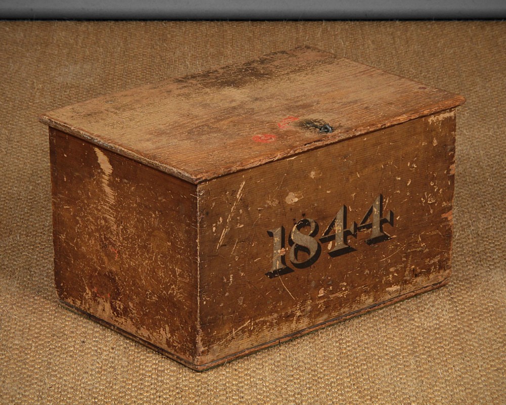 1844 Painted Pine Document Box.