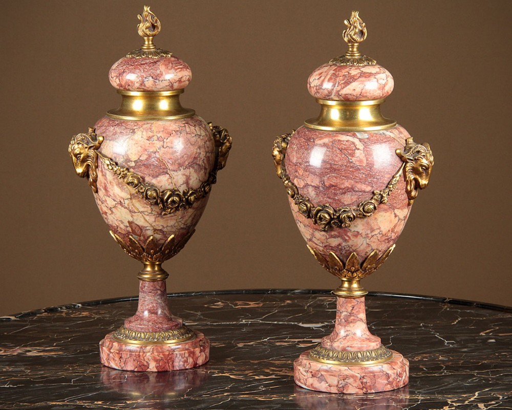 Pair of Marble Cassolettes c.1890.