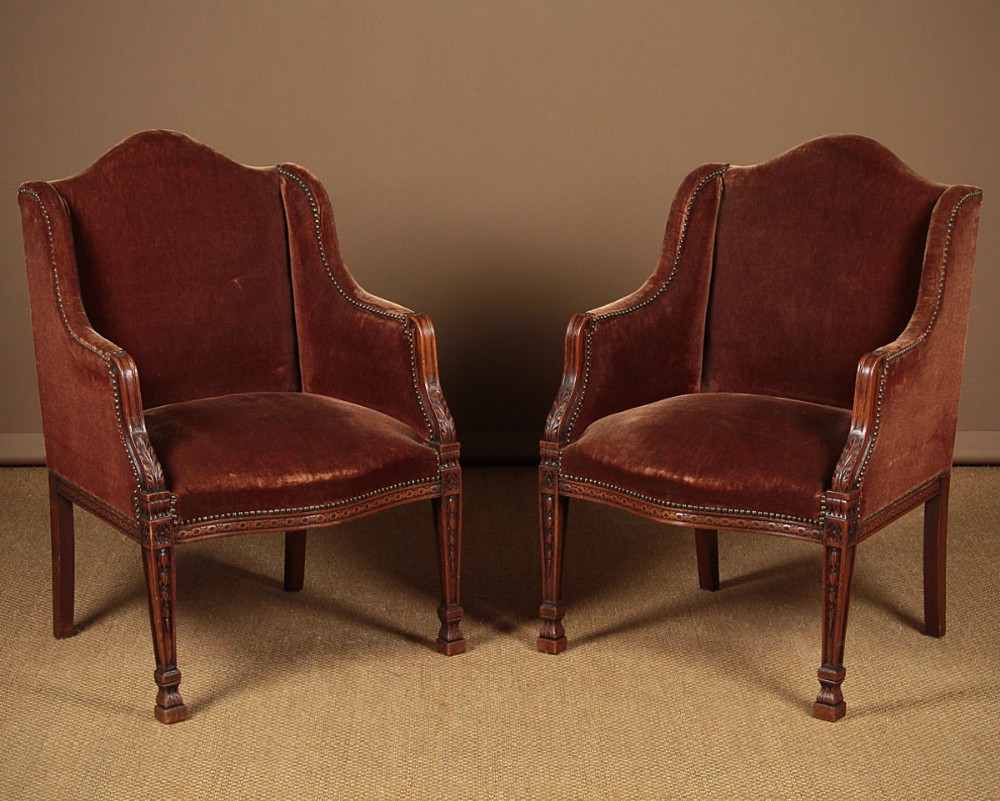 Pair of Small Georgian Style Armchairs c.1920.