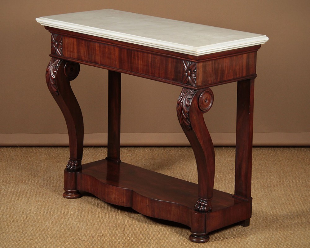 Mahogany & Marble Top Console Table c.1890.