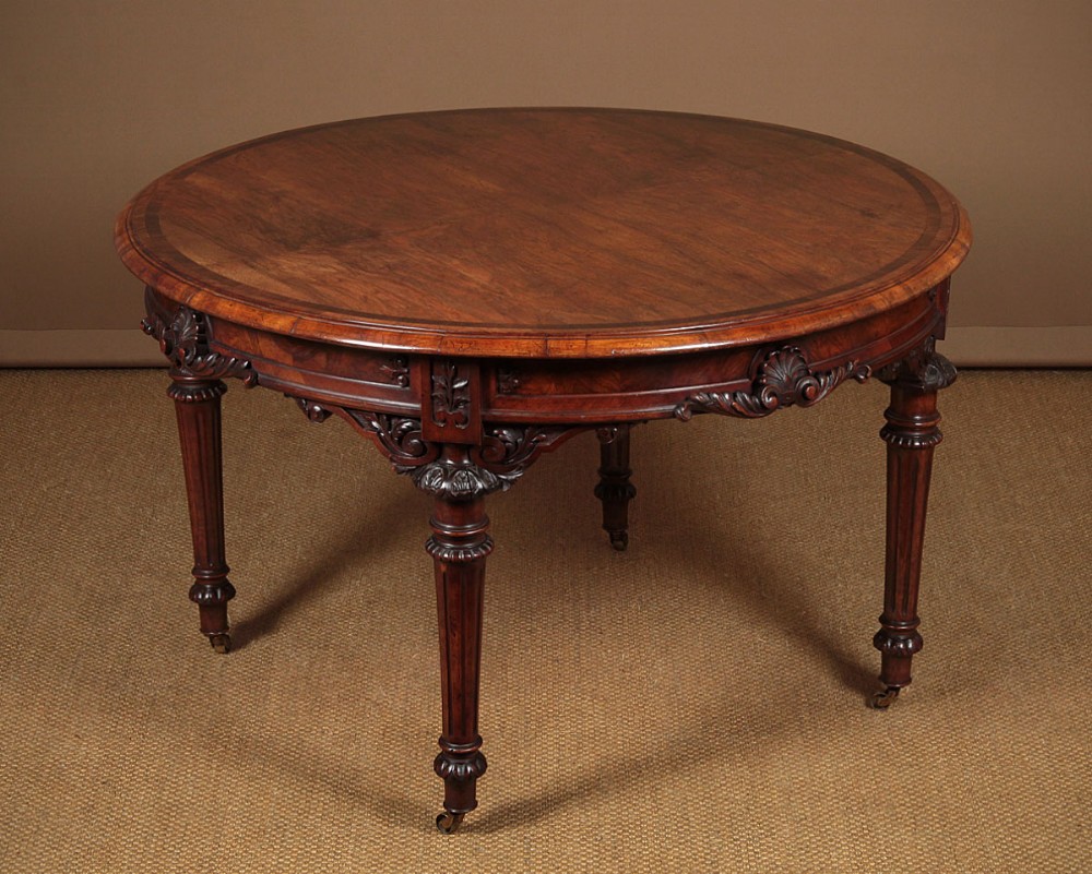 Walnut Centre Table or Dining Table c.1880.
