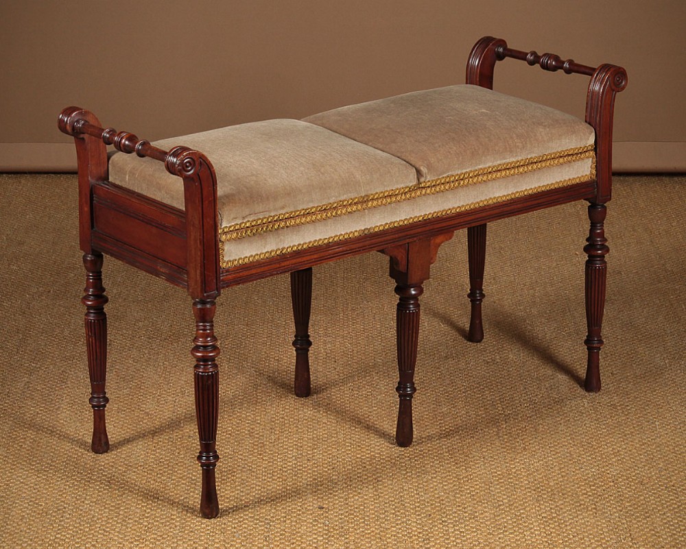 Mahogany Duet Piano Stool c.1905.