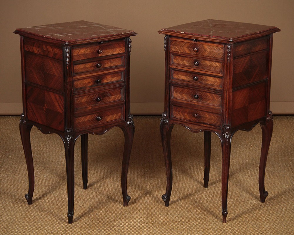 Pair of Rosewood Bedside Cabinets c.1890.