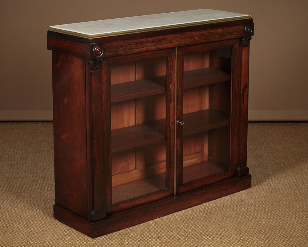 Regency Rosewood Marble Top Side Cabinet c.1820.