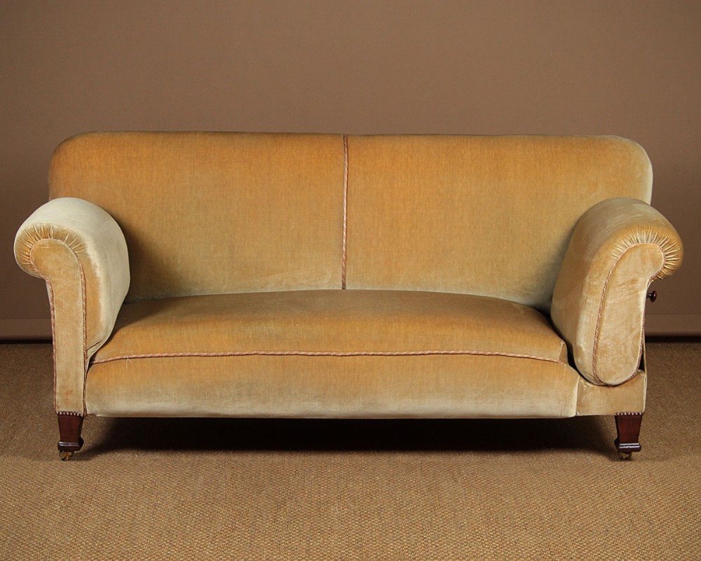 Large Edwardian Chesterfield Drop Arm Sofa c.1905.