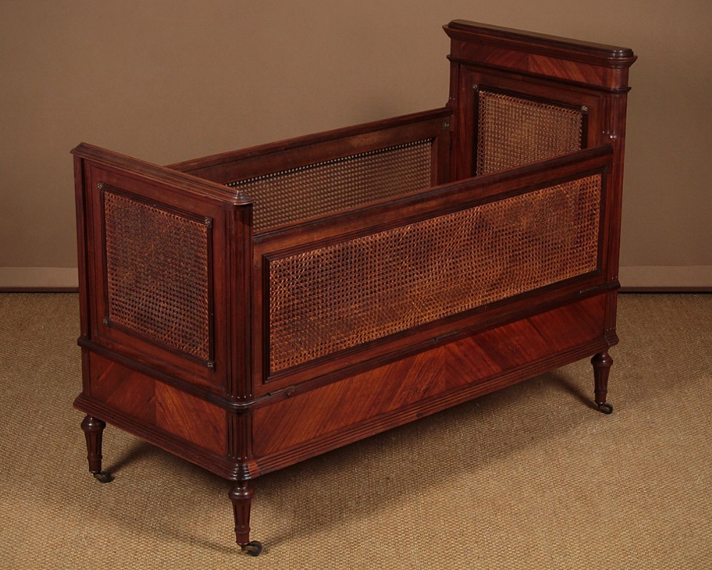Walnut & Bergere Cot c.1890.