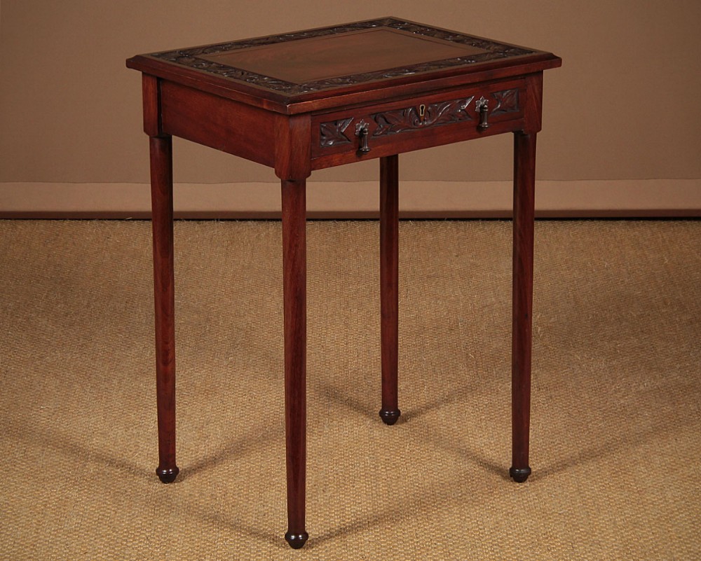 Small Carved Walnut Side Table c.1900