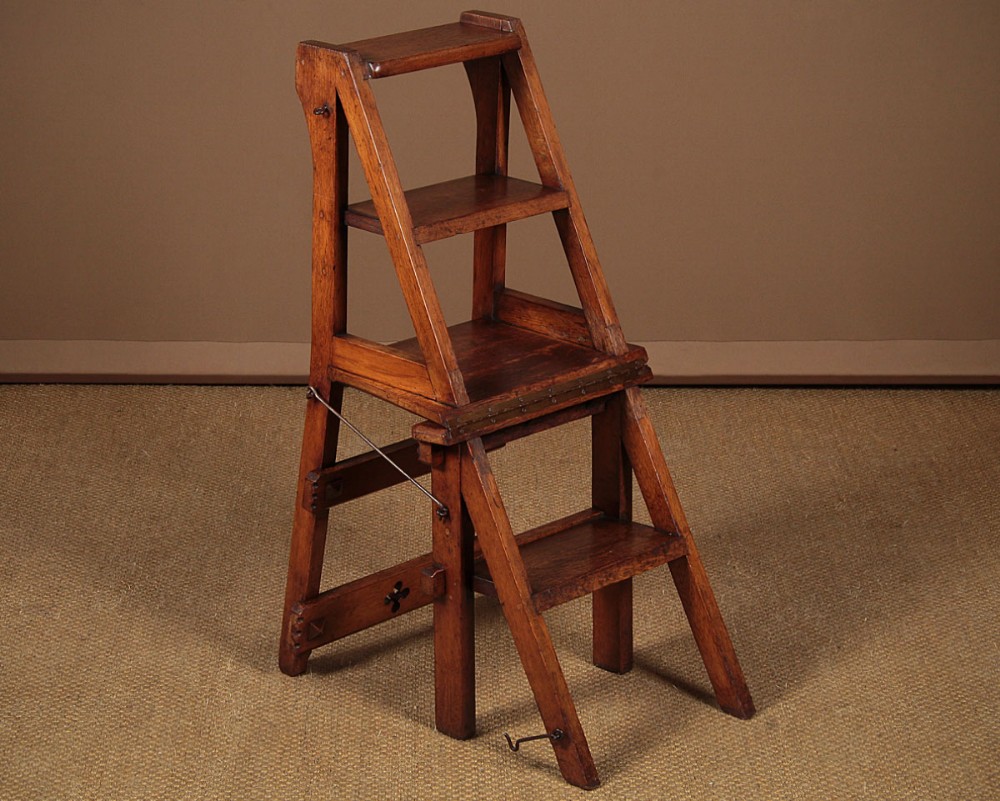 Metamorphic Library Steps & Side Chair c.1880. 