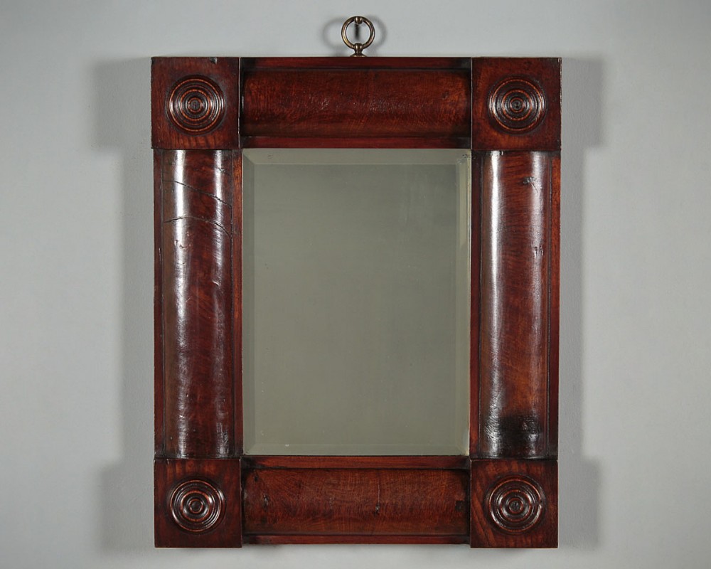 Small Regency Oak Frame Mirror c.1830.