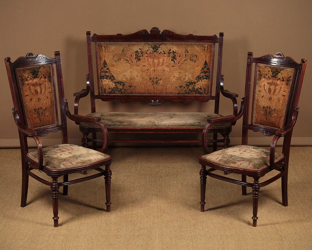 Art Nouveau Salon Suite with Original Covers c.1900