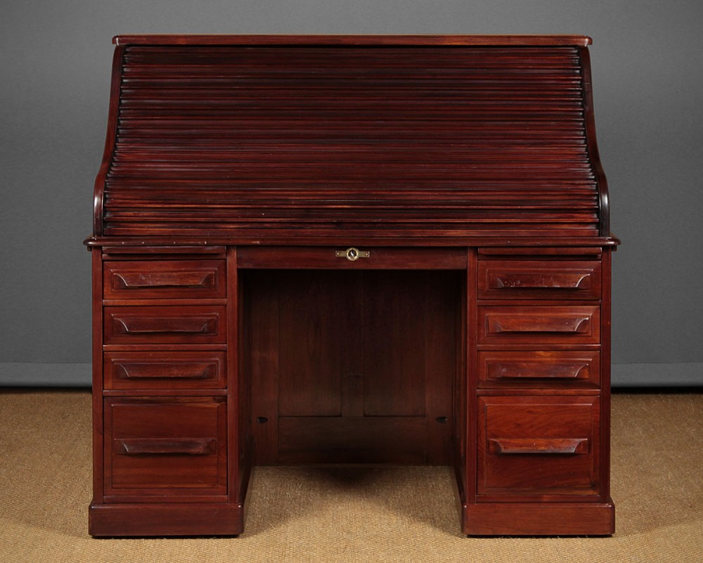 Walnut Roll Top Desk c.1905.