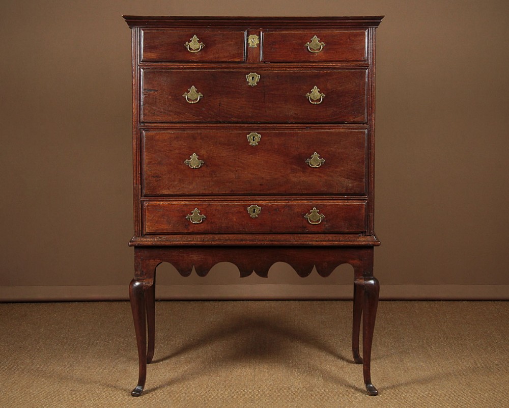 18th.c. Oak Chest of Drawers on Stand c.1760