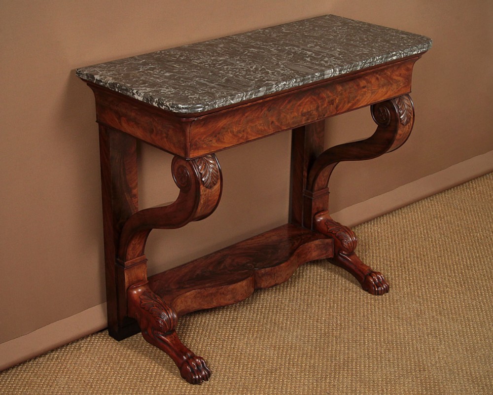 Mahogany & Marble Top Console Table c.1860