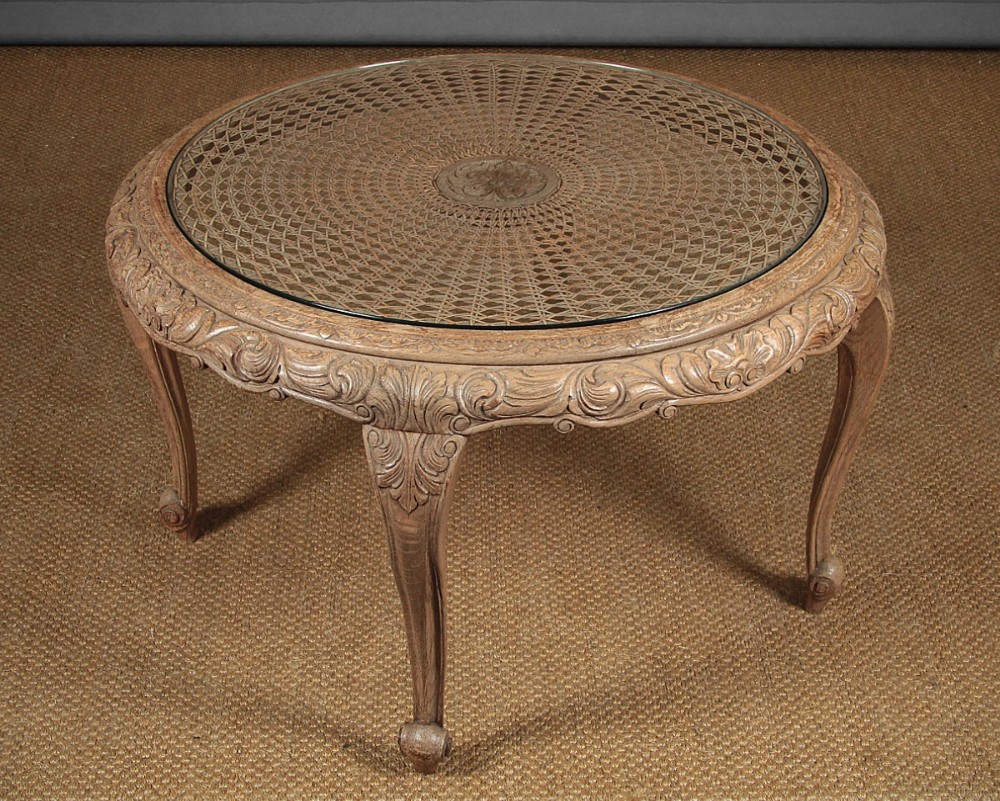 Oak & Bergere Coffee Table c.1930.