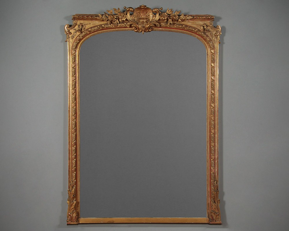 Large Gilt Overmantle Mirror c.1880.