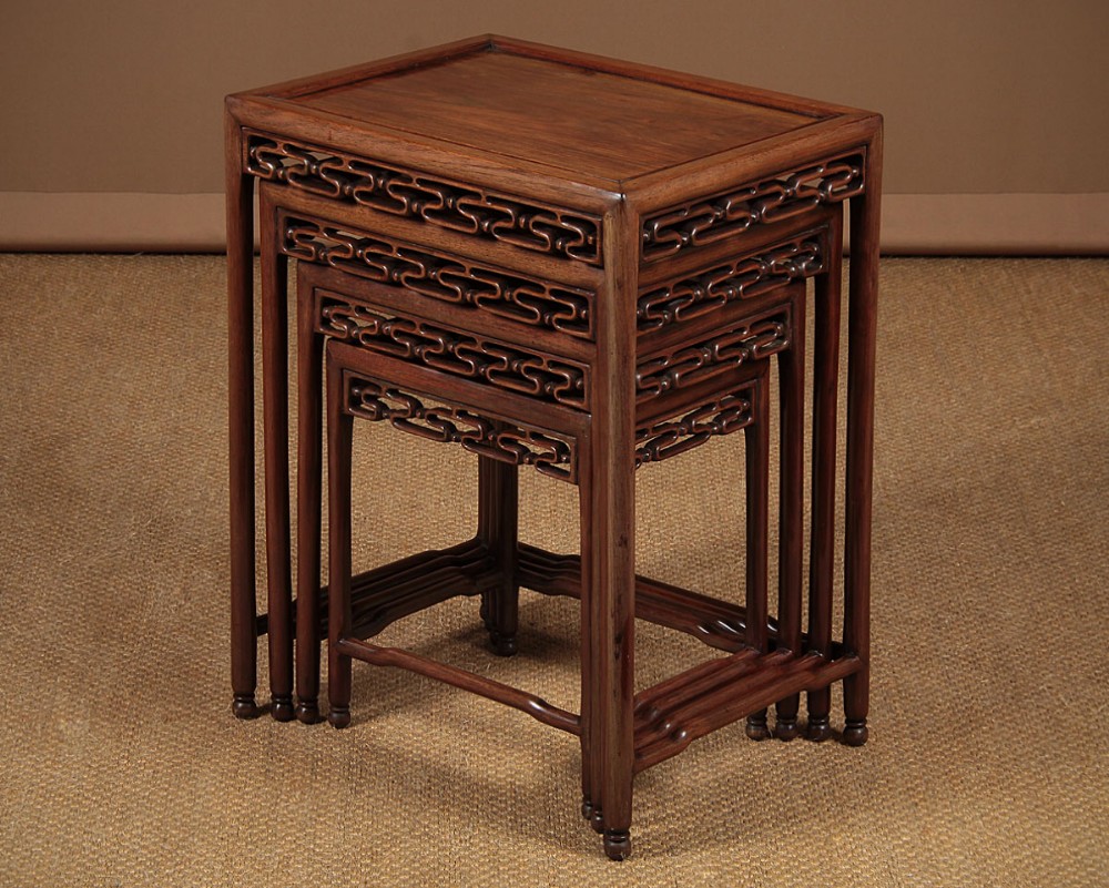 Chinese Padouk Quartetto Nest of Tables c.1930